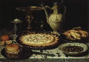 PEETERS, Clara bord med paj,vit och oliver oil painting reproduction